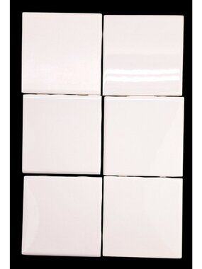 White Glazed Ceramic Tiles 4x4 Inch Lot Of 6 Crafts Coasters Art Supply Project
